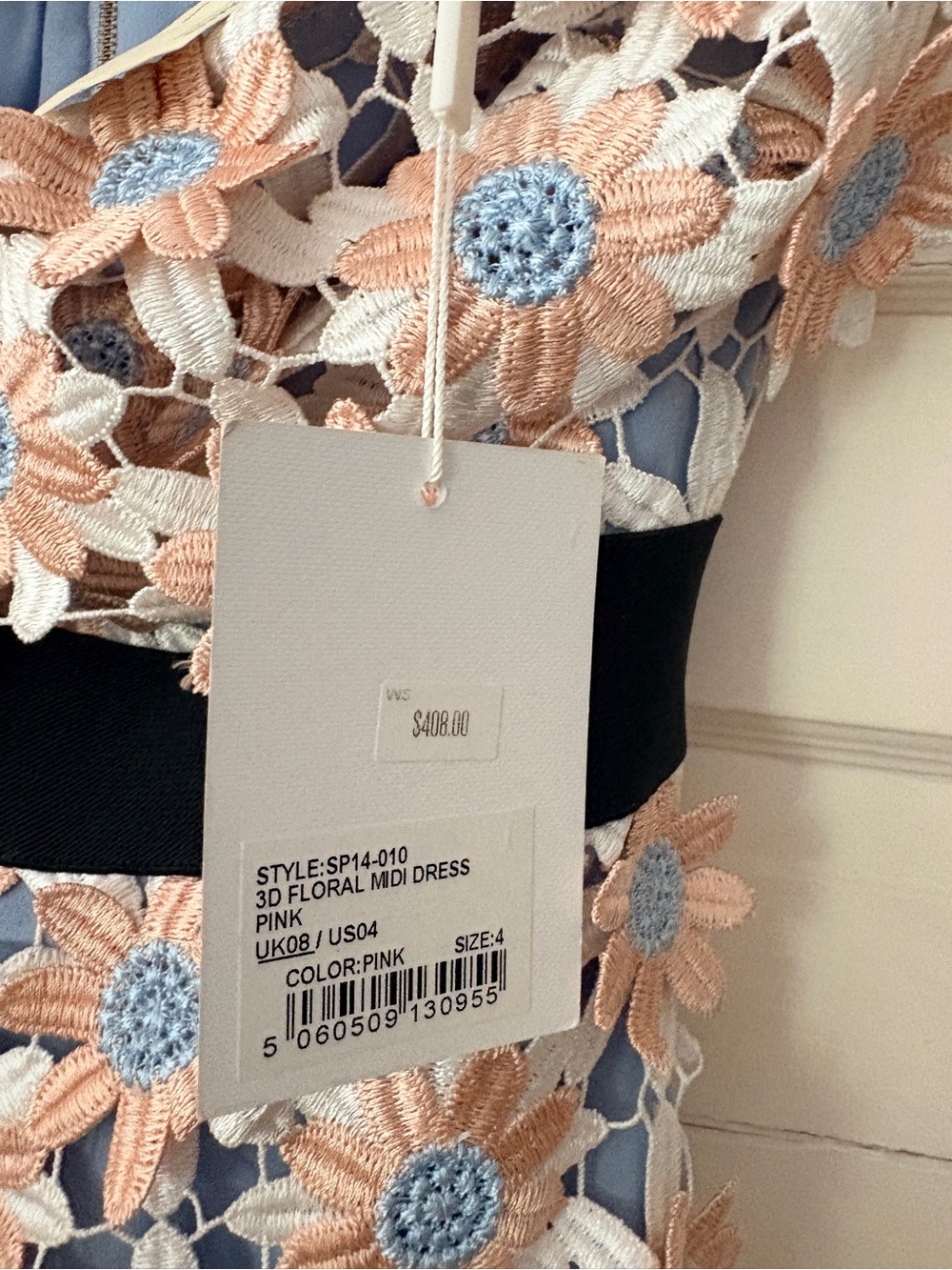 Self Portrait NWT sz 4 Off-Shoulder Floral Appliqué Maxi Dress - Picture 3 of 7